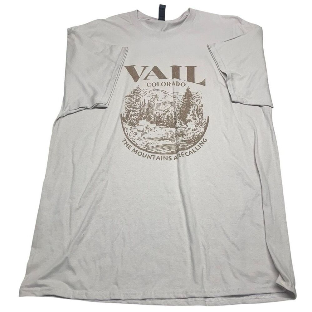 Mushroom Gray Brown Vail Colorado Souvenir Tee N0495